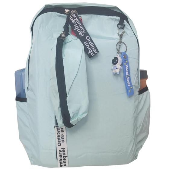 Imagem de Mochila Escolar Feminina Kit Estojo E Chaveiro Verde Zc8006