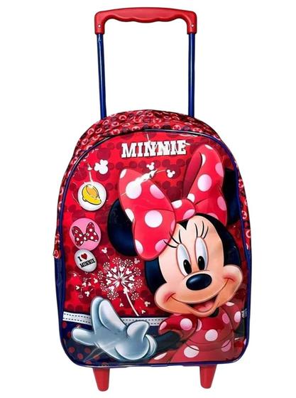 Imagem de Mochila Escolar G Rodinhas Infantil Personagem Menina Minnie Mouse Vermelho  Disney Xeryus
