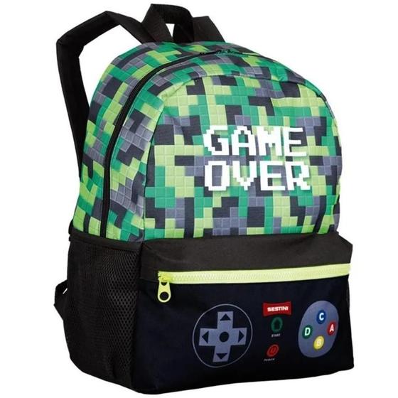 Imagem de Mochila Escolar Gamer Over Costas Infantil Tam G Sestini