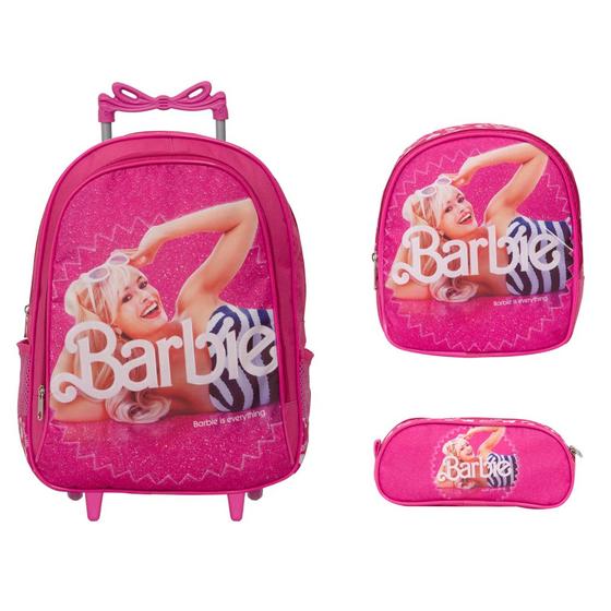 Imagem de Mochila Escolar Grande Barbie Rodinha Menina Passeio Aulas