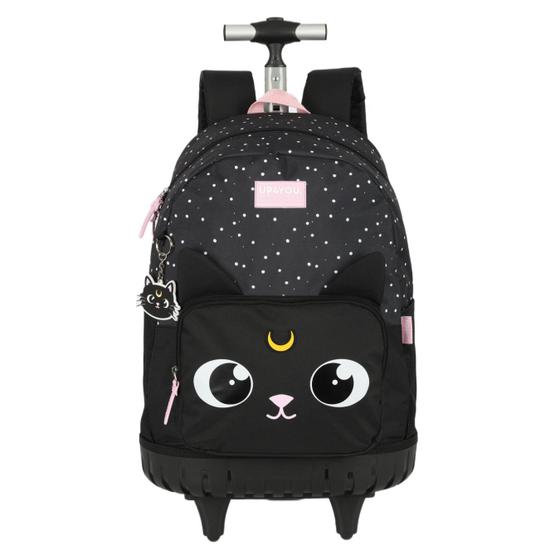 Imagem de Mochila Escolar Grande Com Rodas Menina Bolsa Gato Up4you