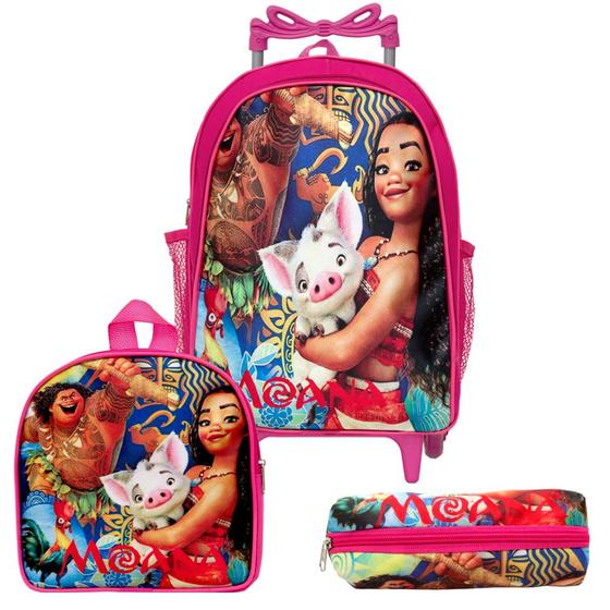 Imagem de Mochila Escolar Grande Menina Moana TN Rodinha Lançamento