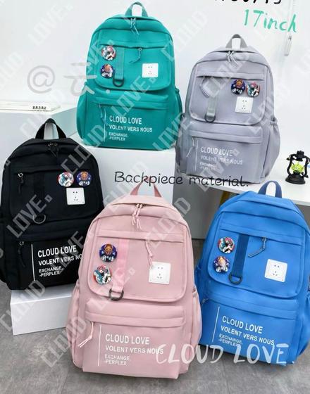 Imagem de Mochila Escolar Impermeável Casual Feminina Masculina Moda Coreana