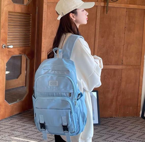 Imagem de Mochila Escolar Impermeável Casual Feminina Masculina Moda Coreana