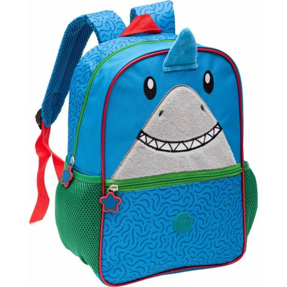 Imagem de Mochila Escolar Infantil 35cm Tubarão