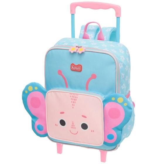 Imagem de Mochila Escolar Infantil Bolsa c Rodinhas Menina Borboleta