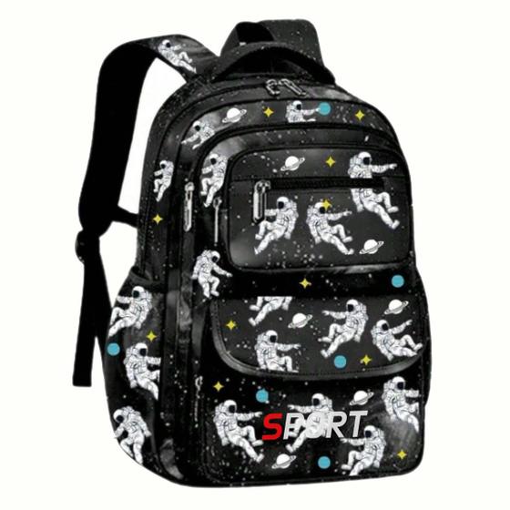 Imagem de Mochila Escolar Infantil Bolsa Masculina De Costas Meninos Estilo Fichário Espaçosa Porta Notebook Garrafa