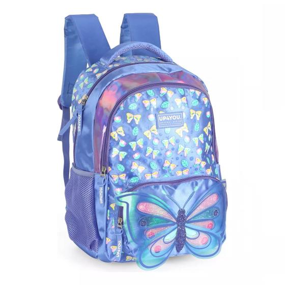 Imagem de Mochila Escolar Infantil Borboleta Glitter Luxcel Menina