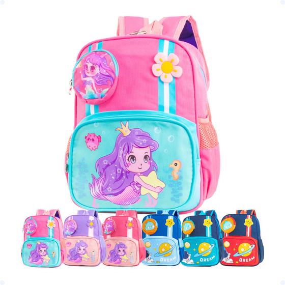 Imagem de Mochila Escolar Infantil Com Alça Reforçada Viagem Passeio