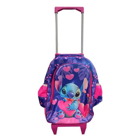 Imagem de Mochila Escolar Infantil com Rodinhas Stitch Roxo - GV Bolsas