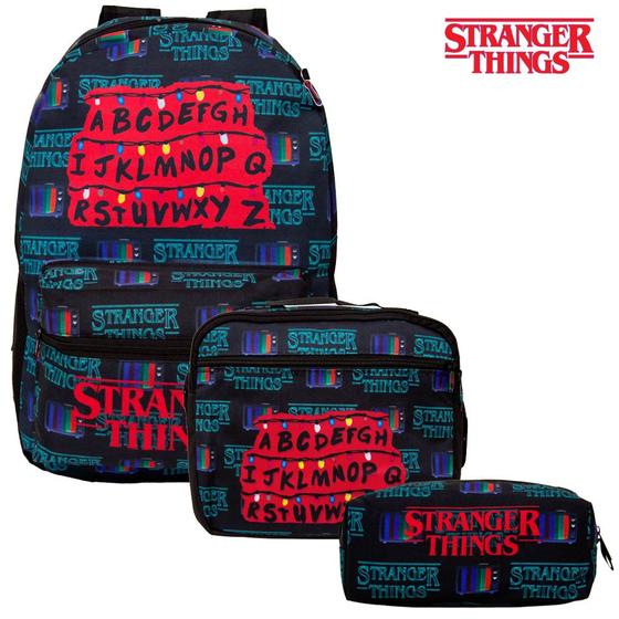 Mochila Escolar Infantil Costas Stranger Things Toys 2U Kit Mochila Infantil Magazine Luiza