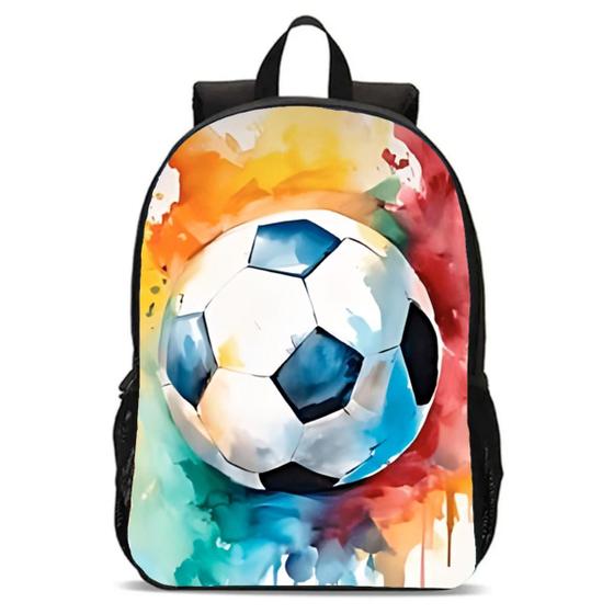 Imagem de Mochila Escolar Infantil de Futebol Para Meninos Material Resistente