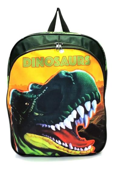 Imagem de Mochila Escolar Infantil Dinossauro Rex Costas M F5 Verde