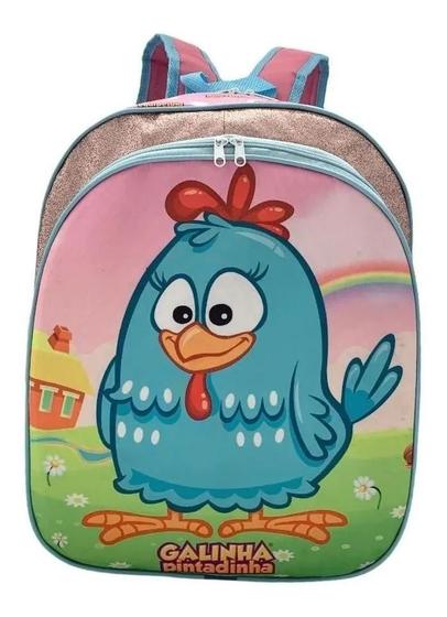 Imagem de Mochila Escolar Infantil Galinha Pintadinha Rosa Costas M F5