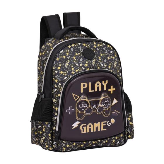 Imagem de Mochila Escolar Infantil Gamer Tamanho Grande Reforçada