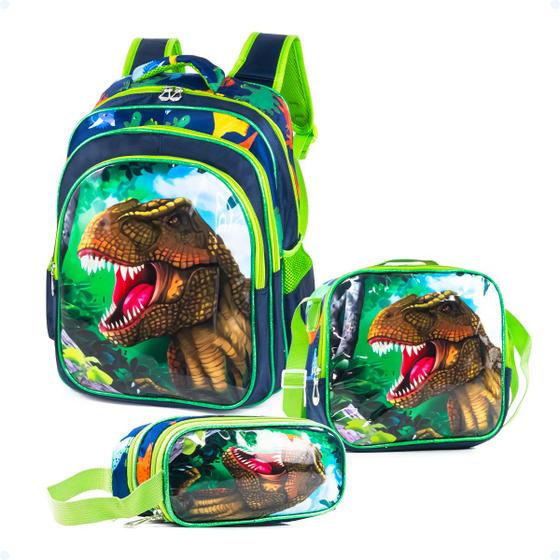 Imagem de Mochila Escolar Infantil Grande Costas Kit Lancheira Estojo