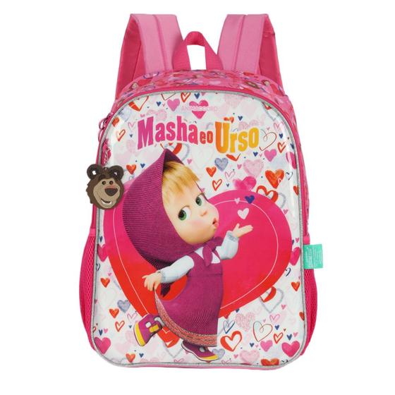 Imagem de Mochila Escolar Infantil Masha e o Urso Pink