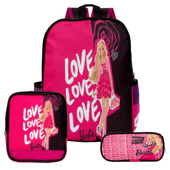 Imagem de Mochila Escolar Infantil Menina + Lancheira + Estojo Barbie