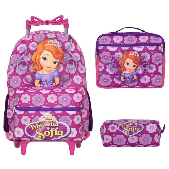 Imagem de Mochila Escolar Infantil Menina Princesa Sofia G Rodinha