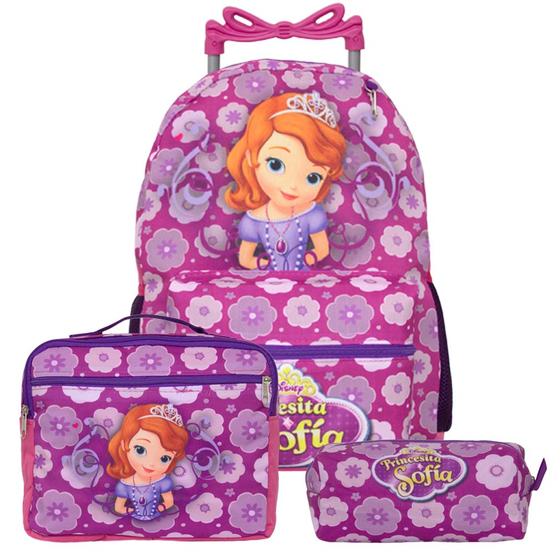 Imagem de Mochila Escolar Infantil Menina Princesa Sofia Rodas Toys 2U