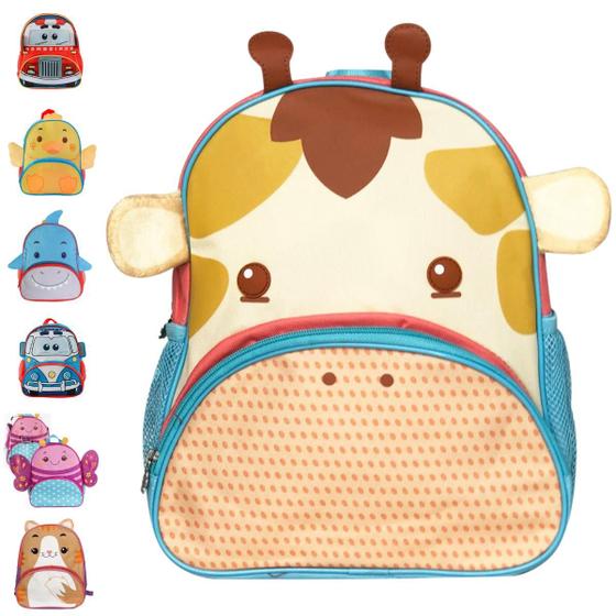 Imagem de Mochila Escolar Infantil Menino Menina Reforçada Estampa de Bichinhos Bolsa Escola Alça Ajustavel