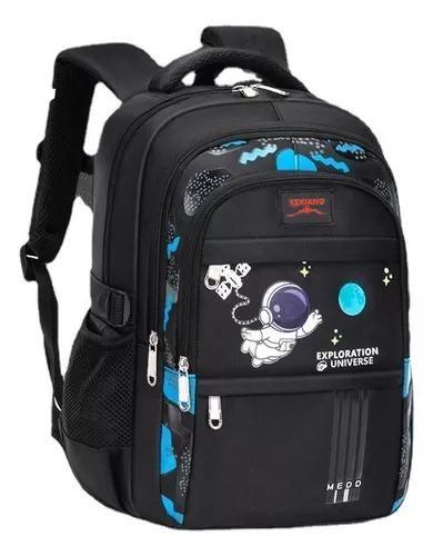Imagem de Mochila Escolar Infantil Para Criança Impermeável Resistente Astronauta