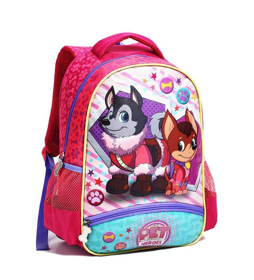 Imagem de Mochila Escolar Infantil Pet Heroes Seanite MI14005 Rosa