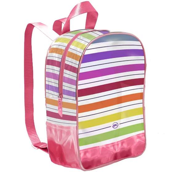 Imagem de Mochila Escolar Infantil Pvc Cristal Rosa Com Colorido Enjoy