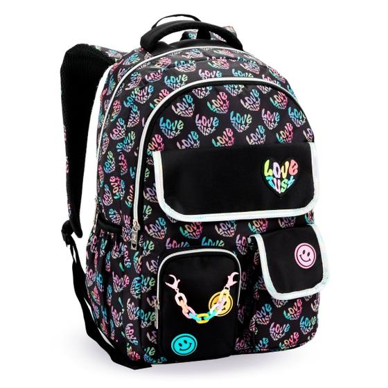 Imagem de Mochila Escolar Infantil Resistente Feminina Viagem Ajustável Espaçosa Compacta Estampada Multifuncional