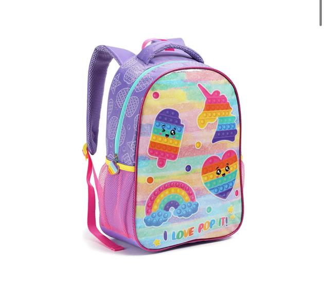 Imagem de Mochila Escolar Infantil Sorvete Pop It Seanite Menina Feminina