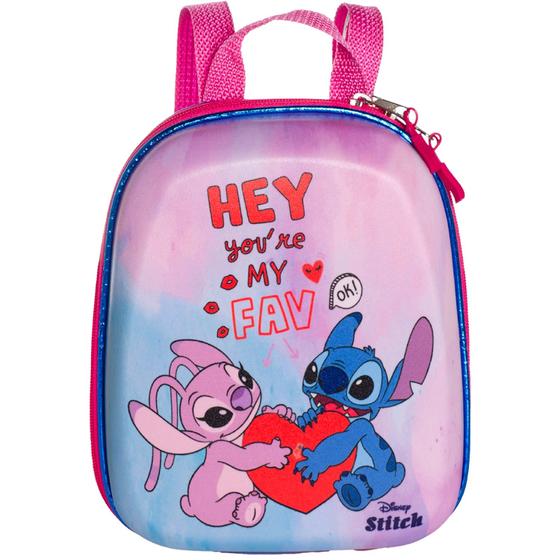 Imagem de Mochila Escolar Infantil Stitch Angel Lancheira Com Alça De Costas Disney - Maxtoy