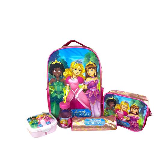 Imagem de Mochila Escolar Infantil + Super Kit Princesas Winth BPD33066