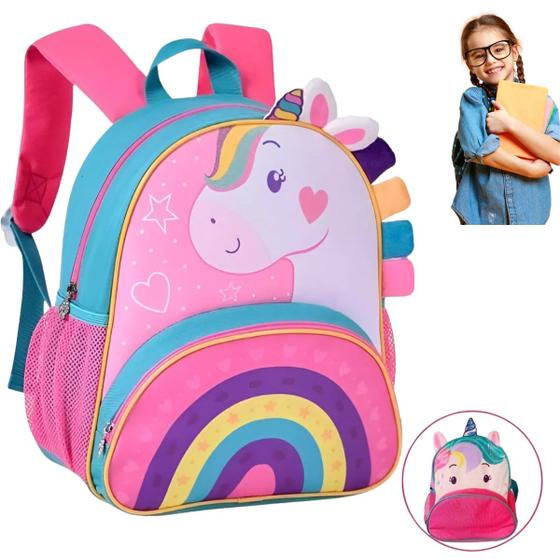 Imagem de Mochila Escolar Infantil Unicórnio Com Alças Confortável