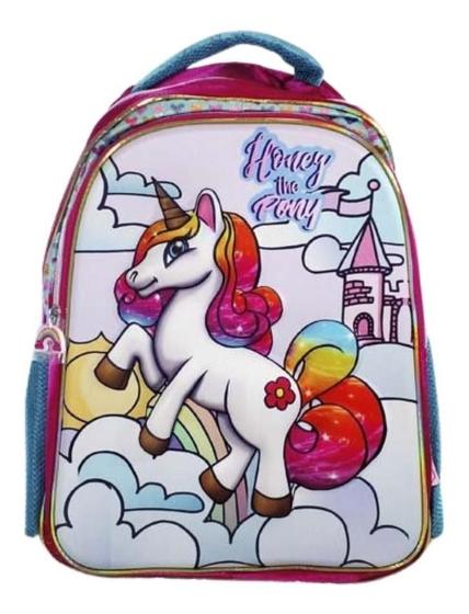 Imagem de Mochila Escolar Infantil Unicórnio3D Com 3 Cores Disponíveis