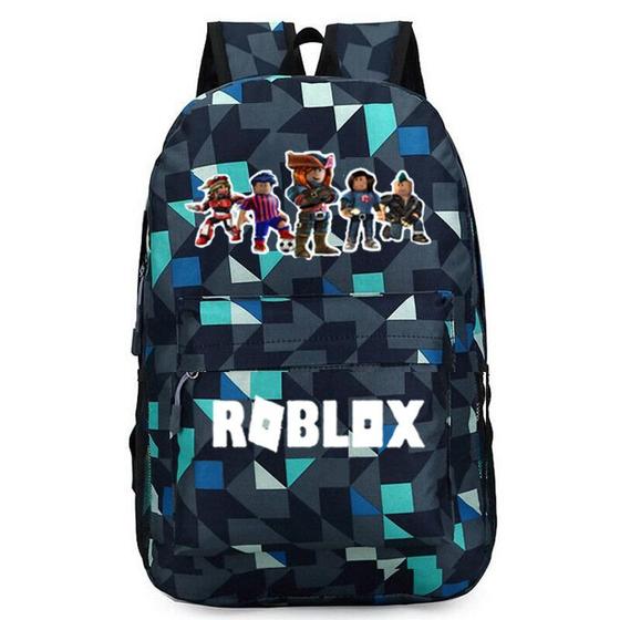 Imagem de Mochila escolar infantil Wokex Roblox Pattern azul