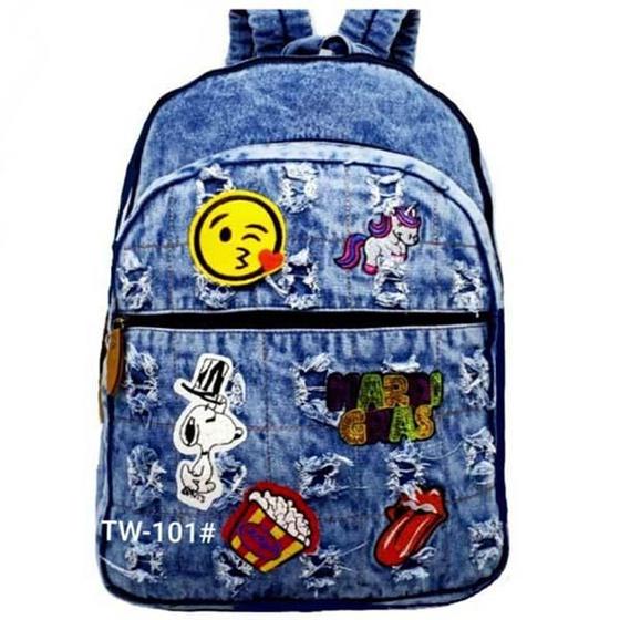 Imagem de Mochila Escolar Junvenil Grande Jeans Tw101