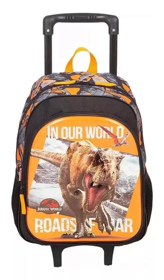 Imagem de Mochila Escolar Jurassic World T-rex Rodinha Tam G Meninos