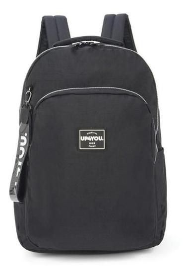 Imagem de Mochila Escolar Juvenil Crinkle Tactel Up4You - Preto