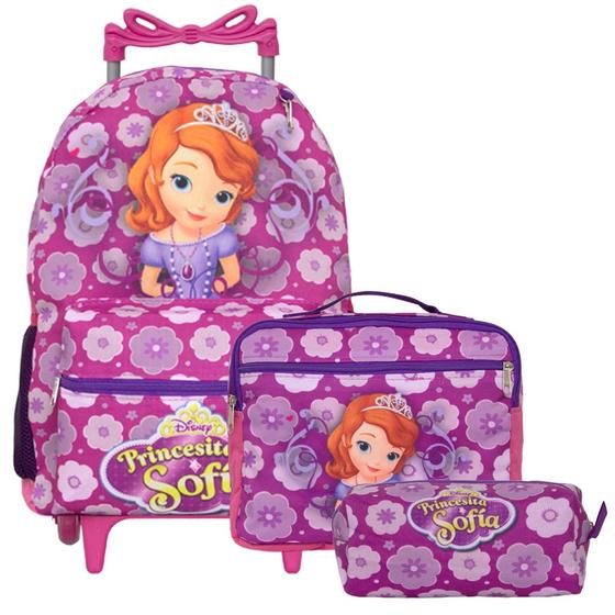 Imagem de Mochila Escolar Juvenil Princesa Sofia Passeio Rodinha