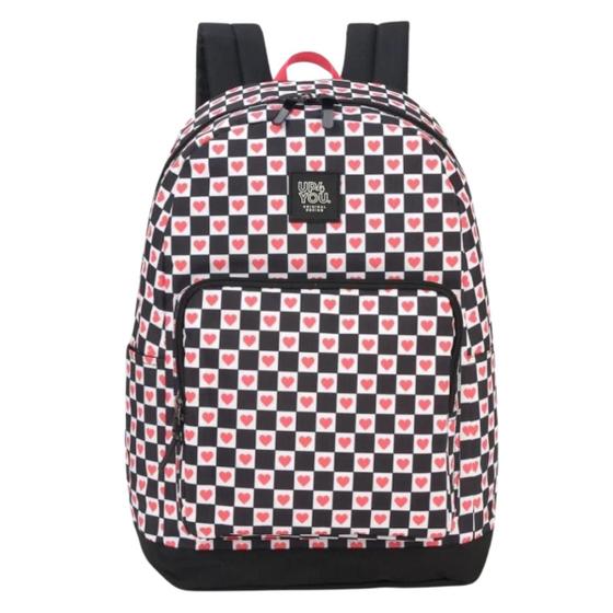 Imagem de Mochila Escolar Juvenil Up4you Original Preto Rosa Luxcel