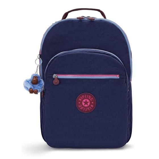 Imagem de Mochila Escolar Kipling Seoul Azul Com Porta Notebook