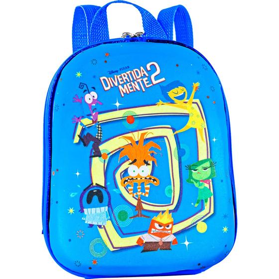 Imagem de Mochila Escolar Lancheira Divertidamente Disney Infantil Bolsa Azul Meninos - Diplomata