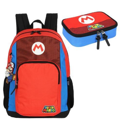 Imagem de Mochila Escolar Menino Costas Grande Super Mario Luxcel+Estjão 100 Pens