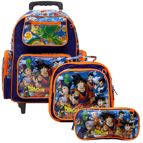 Imagem de Mochila Escolar Menino Dragon Ball Azul de Rodinha Toys 2U