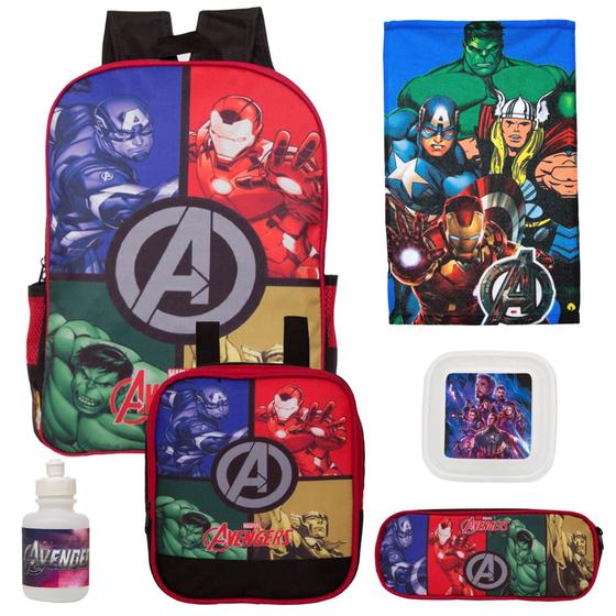 Imagem de Mochila Escolar Menino Reforçada Avengers + Itens Toys 2U