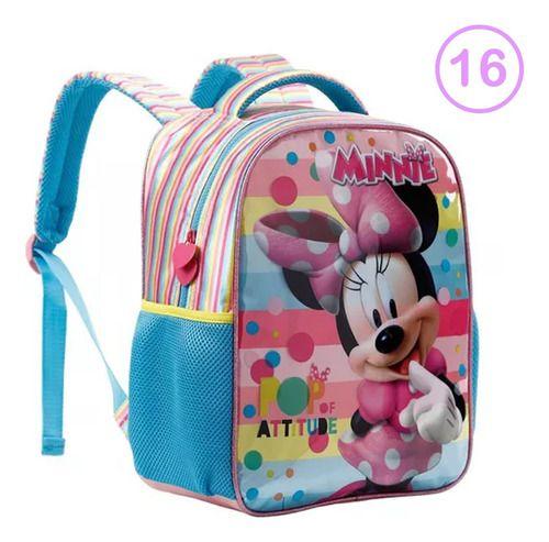 Imagem de Mochila Escolar Minnie Mouse Infantil Bolsa Costas 40x30 Cm