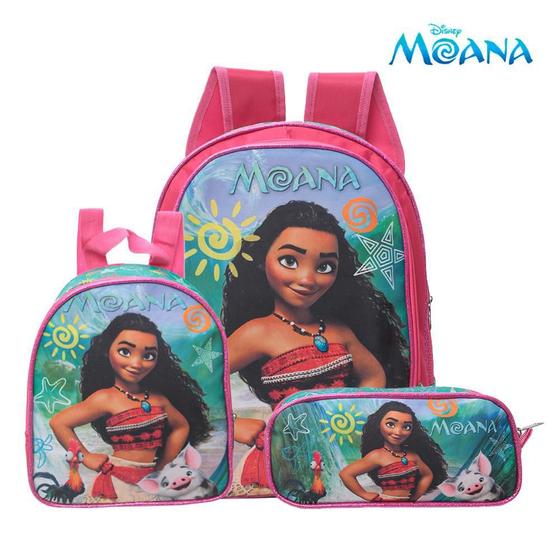 Imagem de Mochila Escolar Moana Pua Grande Costas Kit Lancheira+Estojo