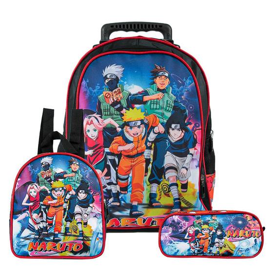 Imagem de Mochila Escolar Naruto Clássico Rodinha Kit Lancheira+Estojo