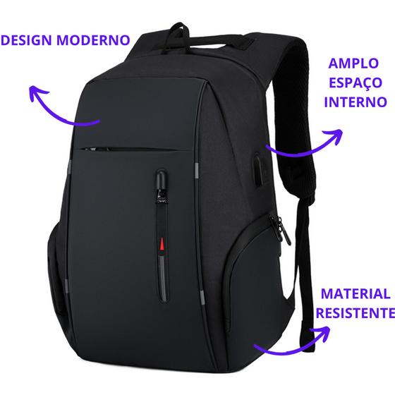 Mochila Escolar Notebook Trabalho Viagem Grande Resistente Moderna USB Menor preço em Mochila Escolar Notebook Trabalho Viagem Grande Resistente Moderna USB