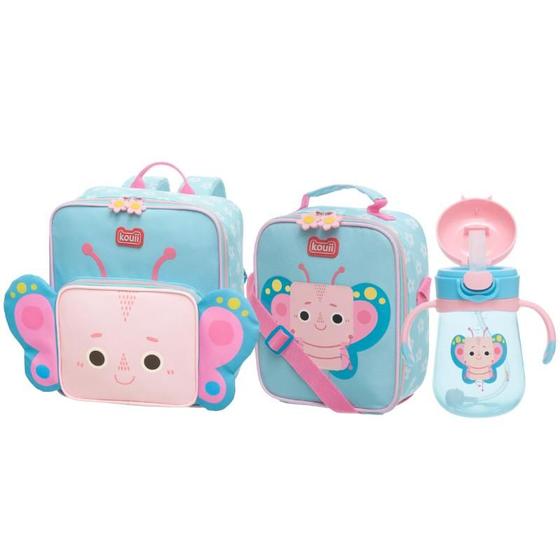 Imagem de Mochila Escolar Passeio-Lancheira Térmica-Copo Infantil Pipa